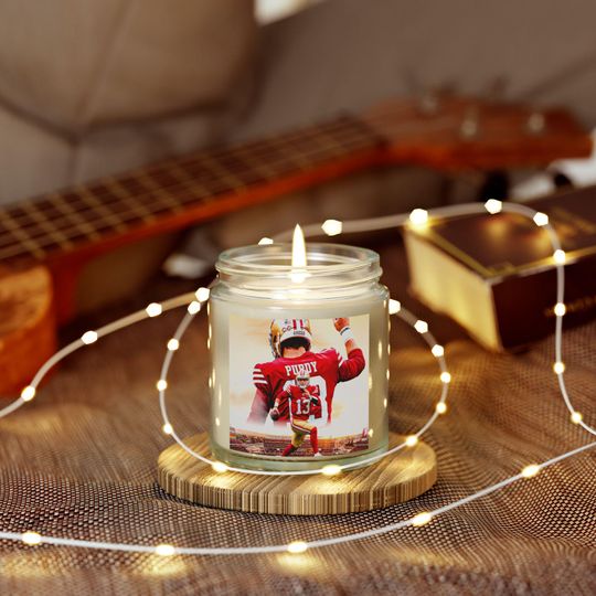 Brock Purdy Scented Candle, Football Fan Gift, Game Day Decor