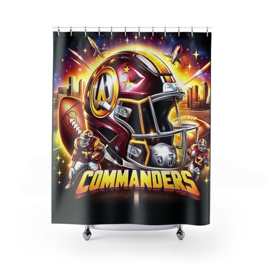 Washington Football Shower Curtain - Sports Team Bathroom Decor, Game Day Gift, Football Fan Home Accessories, Unique Bathroom