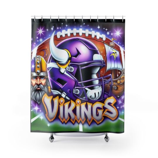 Minnesota Football Shower Curtain - Sports Team Bathroom Decor, Game Day Gift, Football Fan Home Accessories, Unique Bathroom Art