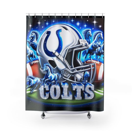 Discover Indianapolis Football Shower Curtain - Sports Team Bathroom Decor, Game Day Gift, Football Fan Home Accessories, Unique Bathroom