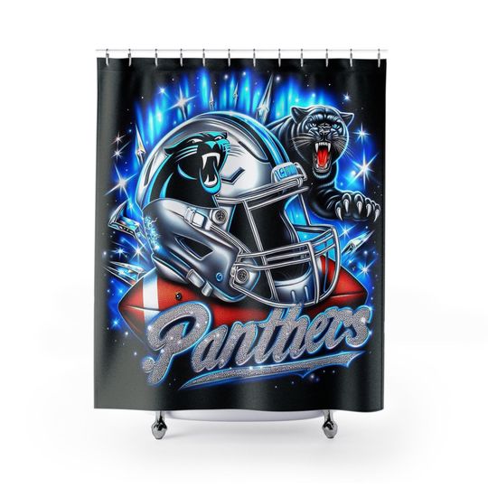 Carolina Football Shower Curtain - Sports Team Bathroom Decor, Game Day Gift, Football Fan Home Accessories, Unique Bathroom