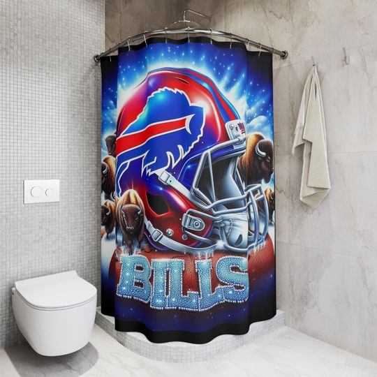 Discover Buffalo Football Shower Curtain - Sports Team Bathroom Decor, Game Day Gift, Football Fan Home Accessories, Unique Bathroom