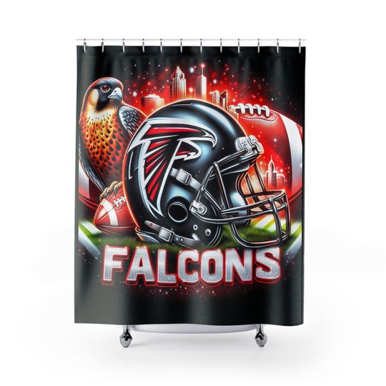 Atlanta Football Shower Curtain - Sports Team Bathroom Decor, Game Day Gift, Football Fan Home Accessories, Unique Bathroom