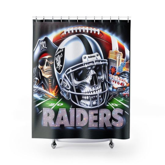 Las Vegas Football Shower Curtain  - Sports Team Bathroom Decor, Game Day Gift, Football Fan Home Accessories, Unique Bathroom