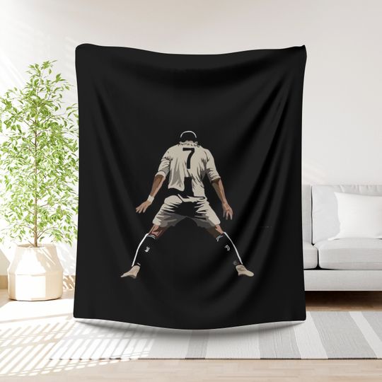 Ronaldo Football Blanket Boys Gift Idea Soccer Player Bedding Birthday Present Sports Lover