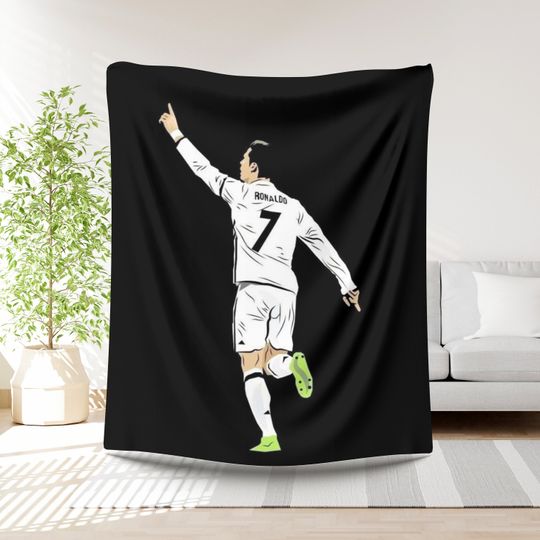 Ronaldo Football Blanket Boys Gift Idea Soccer Player Bedding Birthday Present Sports Lover