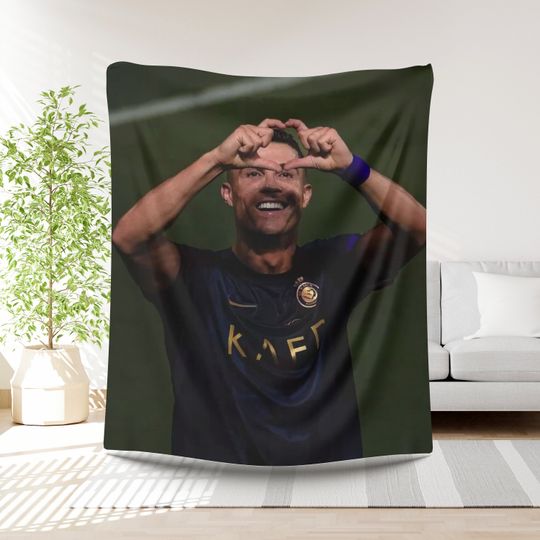 Ronaldo Football Blanket Boys Gift Idea Soccer Player Bedding Birthday Present Sports Lover