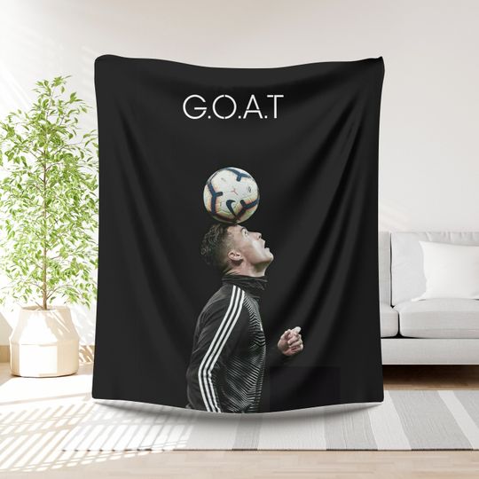 Ronaldo Football Blanket Boys Gift Idea Soccer Player Bedding Birthday Present Sports Lover