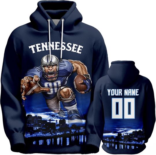 Discover Custom Football Hoodie Mascots City Night Hooded Sweatshirt Personalized Name Number for Fans Gift Men Women Youth