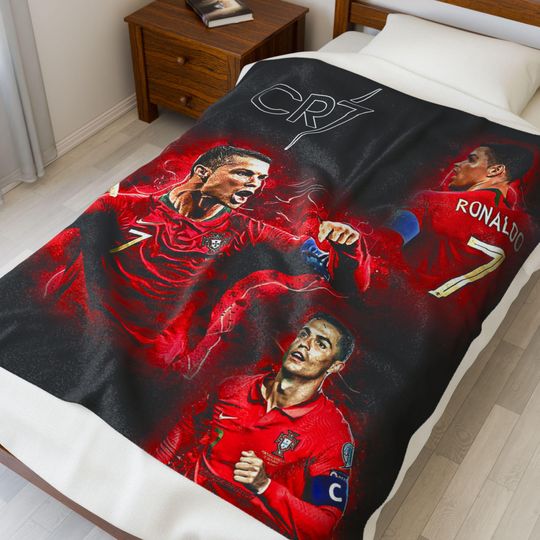 CR7 Blanket - Cozy Blanket for Fans, Soccer Decor, Sports Gift.