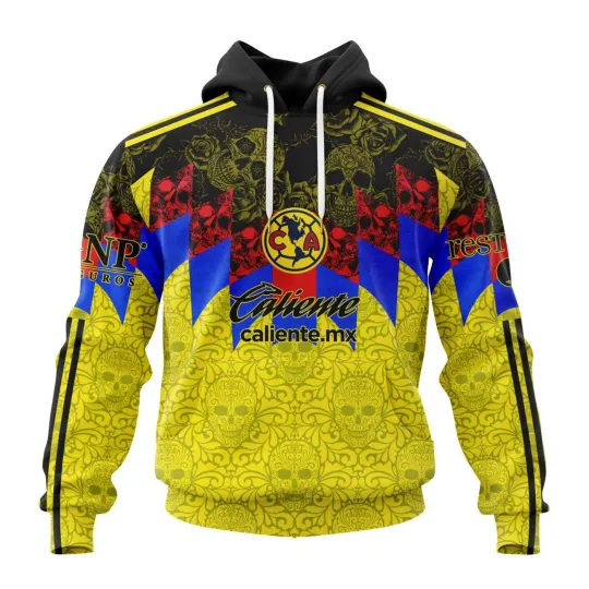 Discover Personalized Club America 2025/26 Home Dia De Muertos Hoodie Pullover Fan Gear