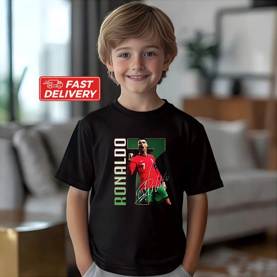 Discover Cristiano Ronaldo Shirt, Youth Ronaldo 7 Soccer T-Shirt, Soccer Youth Shirt, Ronaldo Fan Shirt, Kids Ronaldo Soccer Tee