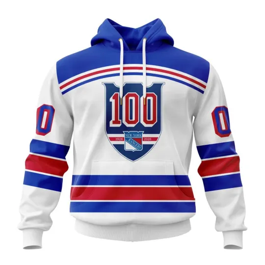 Personalize New York Rangers 2025/26 Centennial Away Hoodie, Longsleeve, T-Shirt