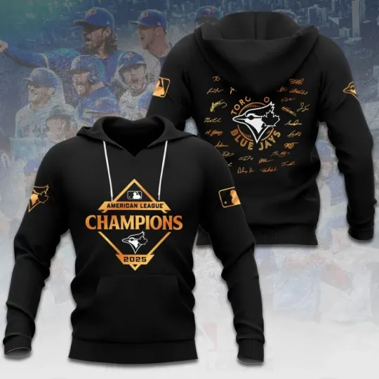 Discover Blue Jays 2025 American League 3D Apparel Hoodie