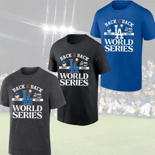 Discover FREESHIP ! Los Angeles Dodgers Back 2 Back 2024 2025 World Series One Side Gifts
