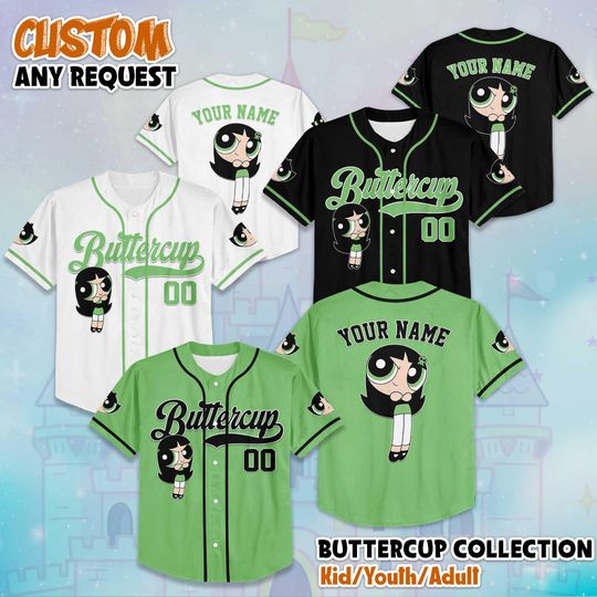 Discover Personalized Buttercup Baseball Jersey, The Powerpuff Girls Buttercup Baseball Jersey, Gift for Buttercup Fans