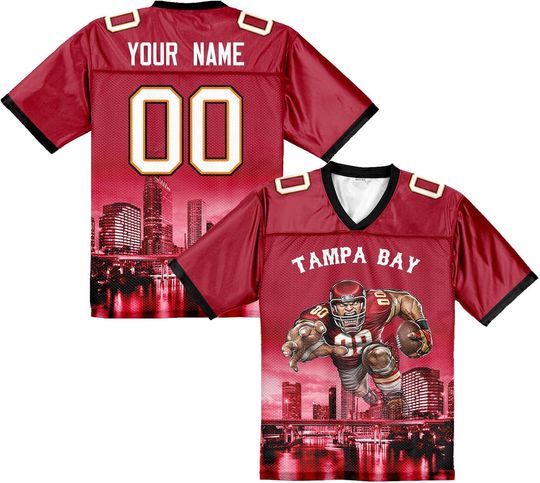 Discover Custom Football Jersey Mascots City Night Shirt Personalized Name Number Practice Uniform Gift for Women Football Sports Fans