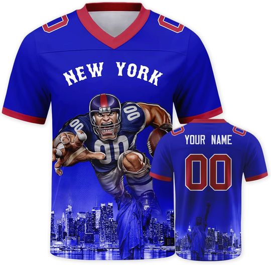 Discover Custom Football Jersey Mascots City Night Shirt Personalized Name Number Practice Uniform for Men Women Youth Fans Gift