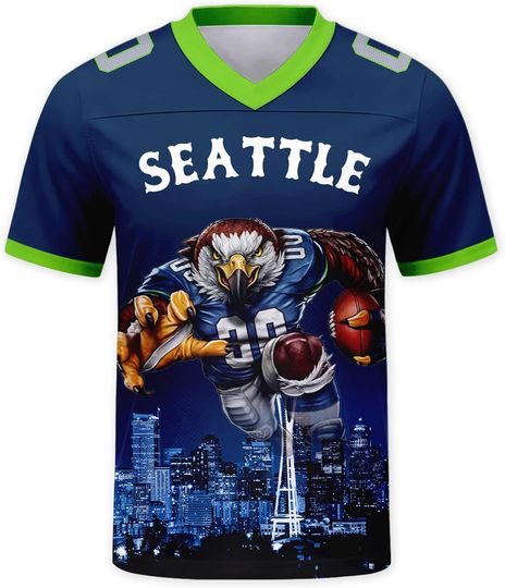 Discover Custom Football Jersey Mascots City Night Shirt Personalized Name Number Practice Uniform for Men Women Youth Fans Gift