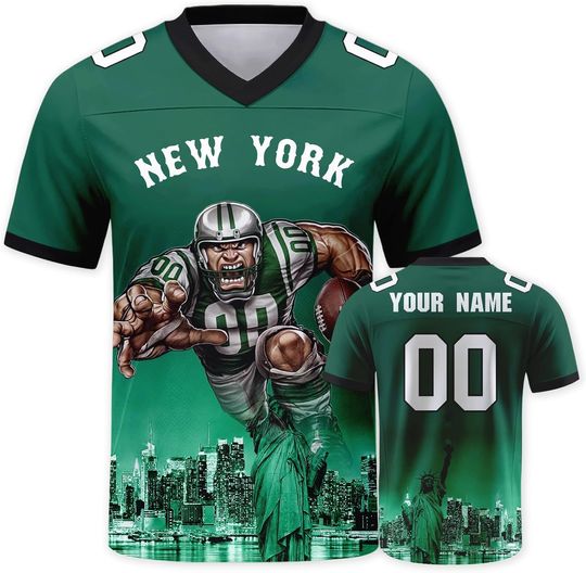 Discover Custom Football Jersey Mascots City Night Shirt Personalized Name Number Practice Uniform for Men Women Youth Fans Gift