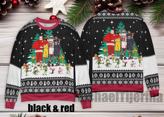 Lebron James Basketball Ugly Christmas Sweater, Funny Xmas Ugly Christmas Sweater, Jordan Ugly Sweater Xmas, Gift For Men Women