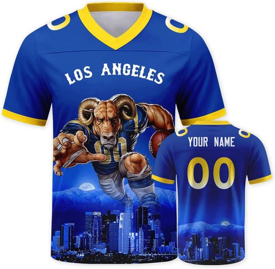 Discover Custom Football Jersey Mascots City Night Shirt Personalized Name Number Practice Uniform for Men Women Youth Fans Gift