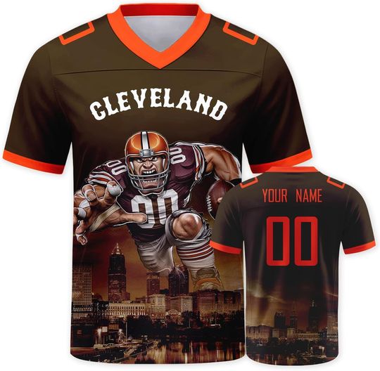 Discover Custom Football Jersey Mascots City Night Shirt Personalized Name Number Practice Uniform for Men Women Youth Fans Gift