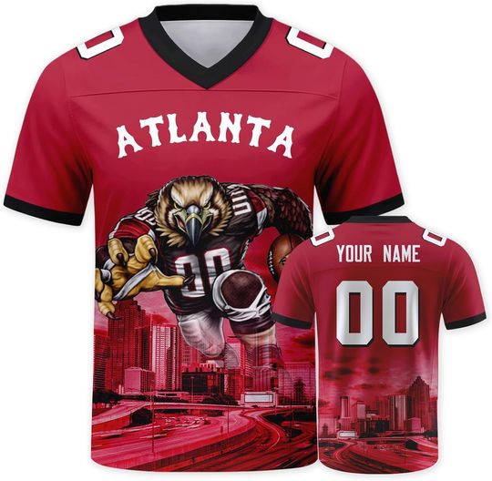 Discover Custom Football Jersey Mascots City Night Shirt Personalized Name Number Practice Uniform for Men Women Youth Fans Gift
