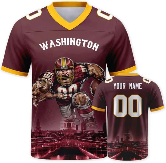 Discover Custom Football Jersey Mascots City Night Shirt Personalized Name Number Practice Uniform for Men Women Youth Fans Gift