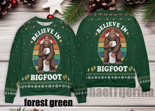 Discover Bigfoot Ugly Christmas Sweater, Funny Xmas Bigfoot Ugly Sweater Xmas, Gift For Men Women, Funny Sweater for Family