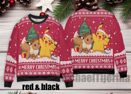 Christmas PKM Ugly Sweaters, Pika Ugly Sweater, Christmas Party Merry PKM Xmas Ugly Christmas Sweater
