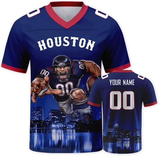 Discover Custom Football Jersey Mascots City Night Shirt Personalized Name Number Practice Uniform for Men Women Youth Fans Gift