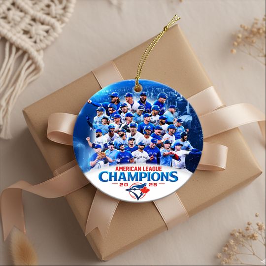 Discover Toronto Blue Jays American League Champions 2025 Baseball Ornaments for Christmas Tree World Series