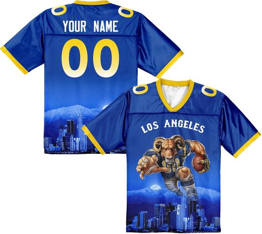 Discover Custom Football Jersey Mascots City Night Shirt Personalized Name Number Practice Uniform Gift for Women Football Sports Fans
