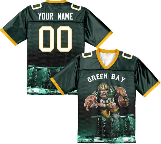 Discover Custom Football Jersey Mascots City Night Shirt Personalized Name Number Practice Uniform Gift for Women Football Sports Fans