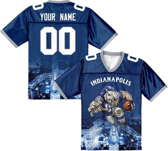 Discover Custom Football Jersey Mascots City Night Shirt Personalized Name Number Practice Uniform Gift for Women Football Sports Fans