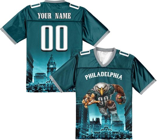 Discover Custom Football Jersey Mascots City Night Shirt Personalized Name Number Practice Uniform Gift for Women Football Sports Fans