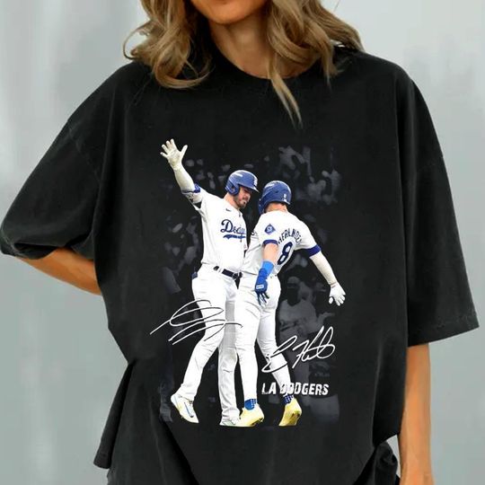 Discover Kik Hernandez & Gavin Lux Funny Celebartion Shirt, Los Angeles Baseball Champions 2025 Retro T-Shirt, Game Day Shirt