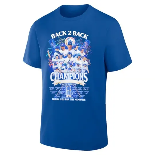Discover Dodgers Back 2 Back World Series Champions 2024-2025 Memories T-Shirt
