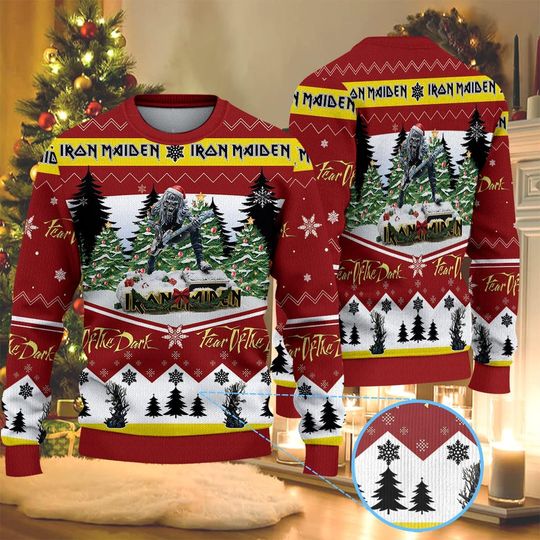 Discover Fear of the Dark Christmas Knitted Sweater, Funny Ugly Sweater - Holiday Costume Pullover, Ugly Christmas Sweatshirt