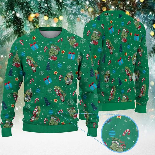 Discover Green Beer Christmas Knitted Sweater, Funny Green Monster Ugly Sweater - Holiday Costume Pullover, Ugly Christmas Sweatshirt