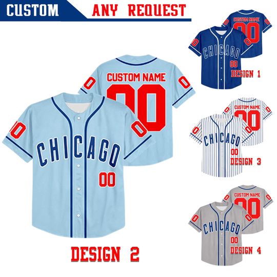 Discover Customized Chicago Baseball Team Baseball Jersey, Personalized Name And Number Jersey, Chicago C Fans Jersey, Game Day Jersey