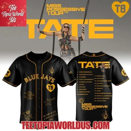 Discover Toronto Blue Jay x Tate McRae Miss Possessive Tour 2025 Jersey