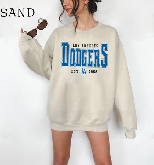 Discover Vintage Los Angeles Baseball Sweatshirt, Retro Dodger Graphic Crewneck, Unisex City Sport Pullover Gift