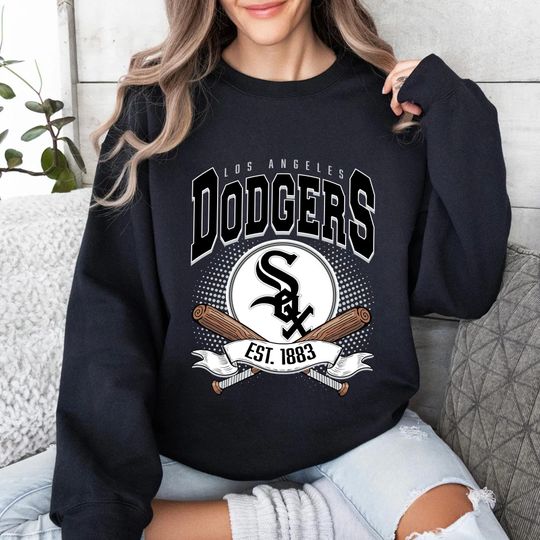 Vintage Dodgers White Sox Sweatshirt: Baseball Team Crewneck