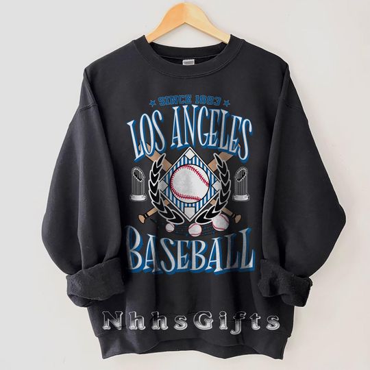 Discover Los Angeles Baseball Sweatshirt, Vintage Los Angeles Baseball Crewneck, Retro Baseball Sweater, Los Angeles Blue Fan Shirt