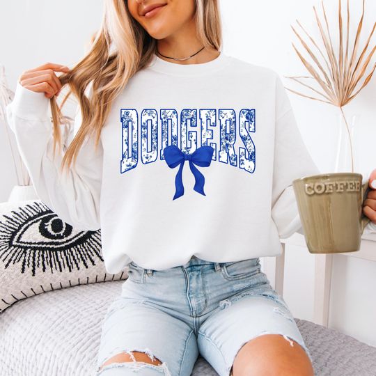 Dodgers Baseball Coquette Sweatshirt, Dodgers Baseball Shirt, Dodgers Baseball Crewneck, Dodgers Baseball Outfit