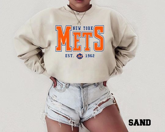 Discover Vintage New York Baseball Sweatshirt, Retro Mets Style Crewneck, Unisex Sporty Streetwear Game Day Top
