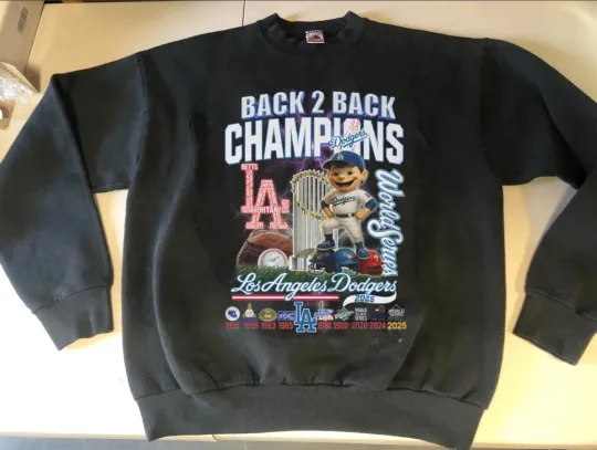 Los Angeles Dodgers Back 2 Back Champions Sweatshirt