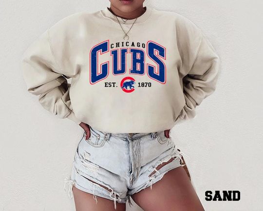 Discover Chicago Vintage Baseball Sweatshirt | Retro Cubs Style Pullover | Unisex Crewneck | Athletic Streetwear Outfit | Cozy Fall Winter Gift